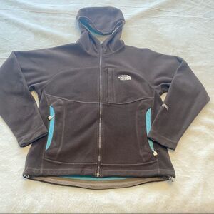 The North Face Brown Hooded Fleece Windwall Jacket Size Small